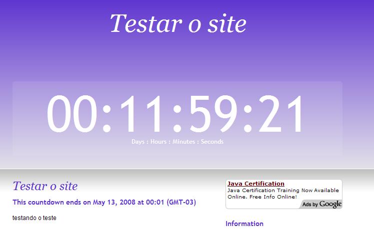 Como fazer contagem regressiva de dias online, TECNOFAGIA