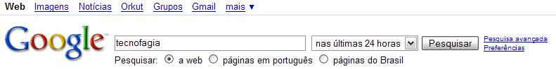 Filtre os resultados do Google por data, TECNOFAGIA