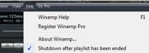 Desligue o computador ao terminar a playlist do Winamp, TECNOFAGIA