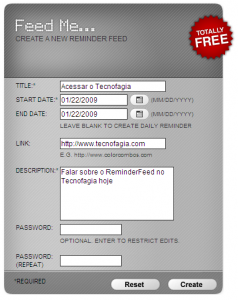 Crie lembretes para seu leitor RSS, TECNOFAGIA