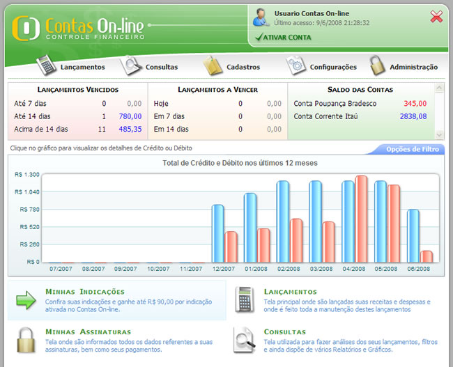 Controle o orçamento doméstico online