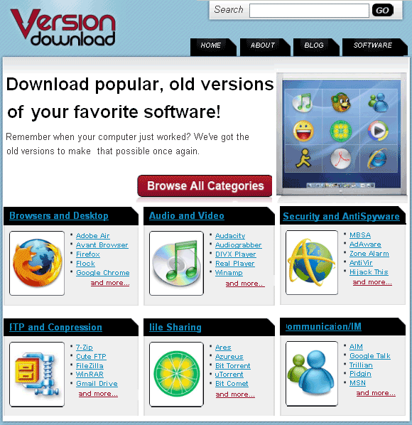 Versões antigas de softwares para download, TECNOFAGIA