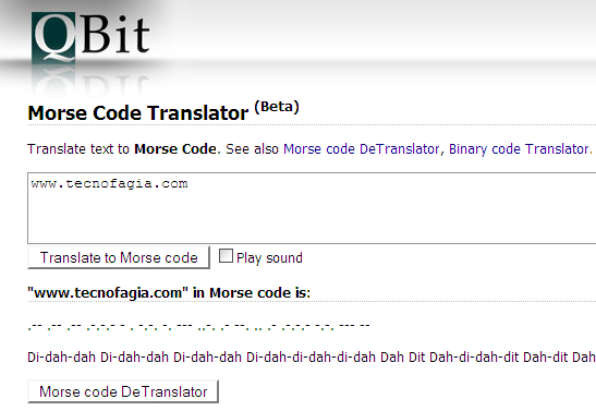 Tradutor de Código Morse online?, TECNOFAGIA