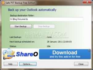 Backup automático dos arquivos PST do Outlook, TECNOFAGIA