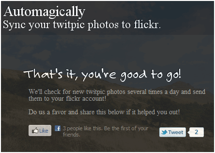 Sincronize o Twitipic com o Flickr, TECNOFAGIA