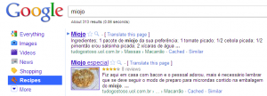 Como encontrar receitas com o Google, TECNOFAGIA