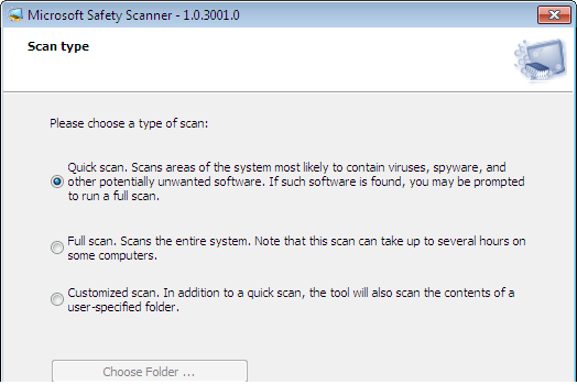 Microsoft Safety Scanner: Download grátis, TECNOFAGIA