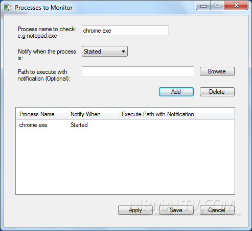 Windows: Notificação automática quando um processo iniciar ou terminar, TECNOFAGIA