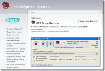 Grave as ligações pelo Skype em MP3, TECNOFAGIA