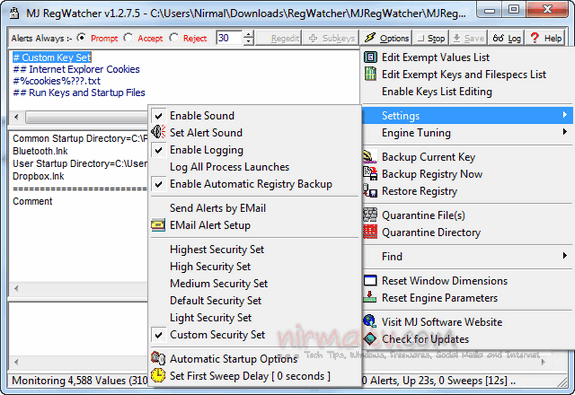 Backup automático do registro do Windows, TECNOFAGIA